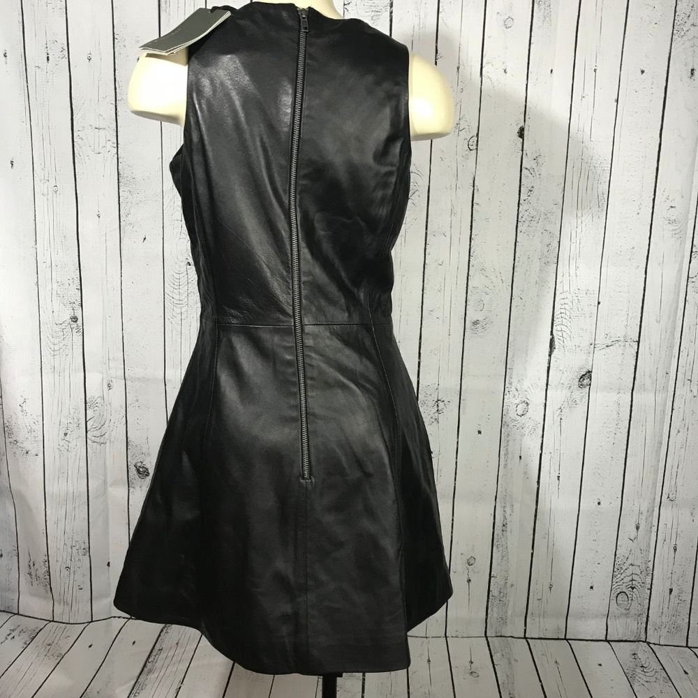 NWT Muubaa Agden soft beautiful high quality lamb leather black mini dress - Picture 7 of 8